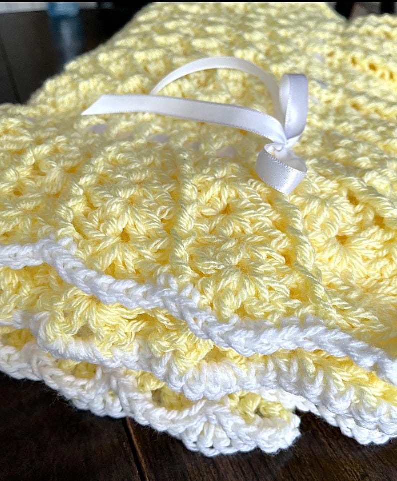 Waves and Lace Baby Blanket Crochet Pattern