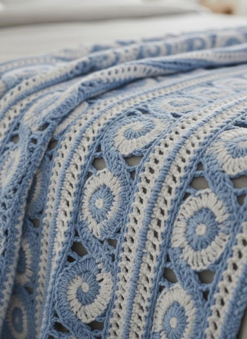 Spirals Throw Crochet Blanket Pattern