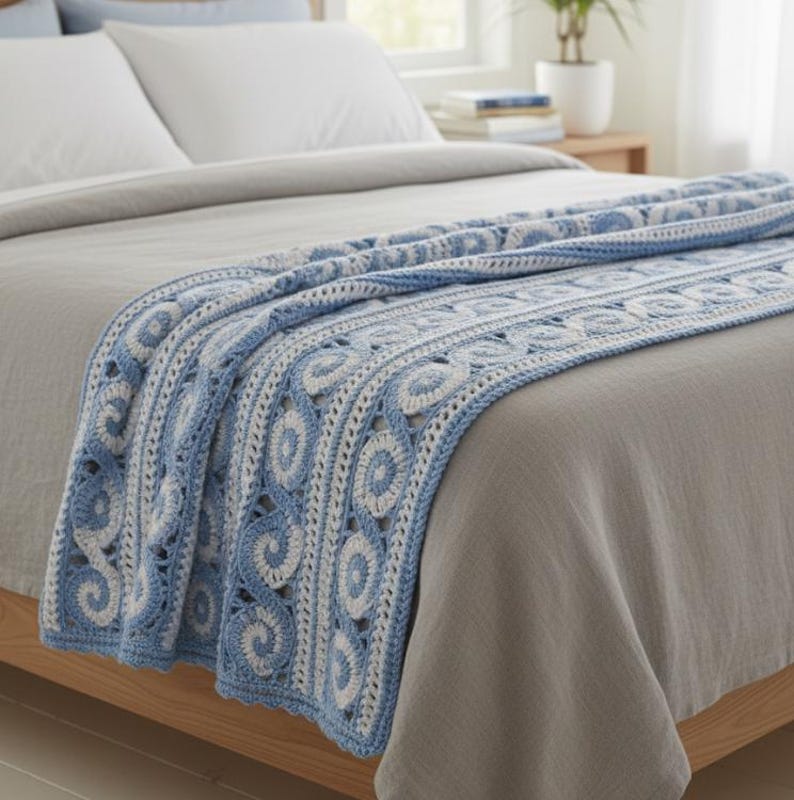 Spirals Throw Crochet Blanket Pattern