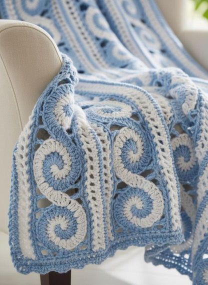 Spirals Throw Crochet Blanket Pattern