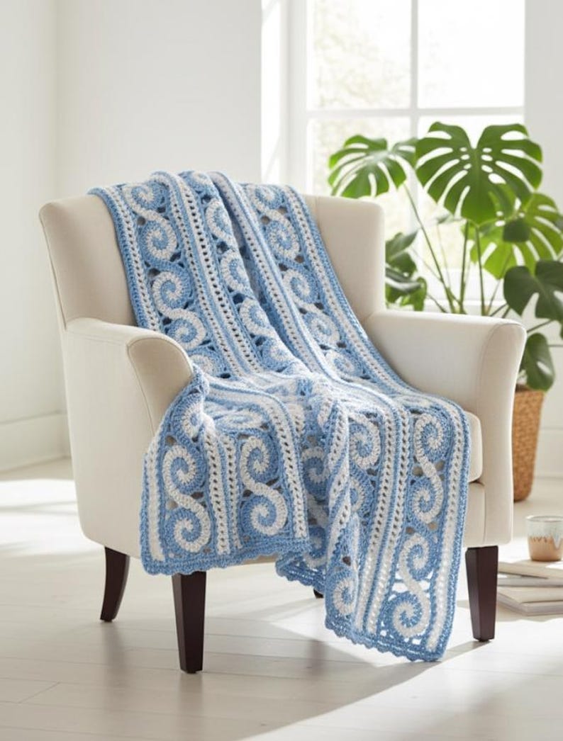 Spirals Throw Crochet Blanket Pattern