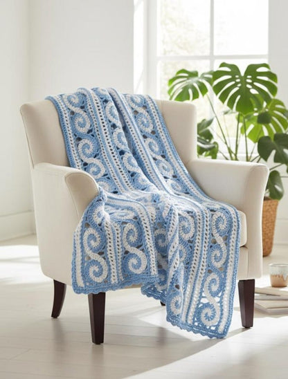 Spirals Throw Crochet Blanket Pattern