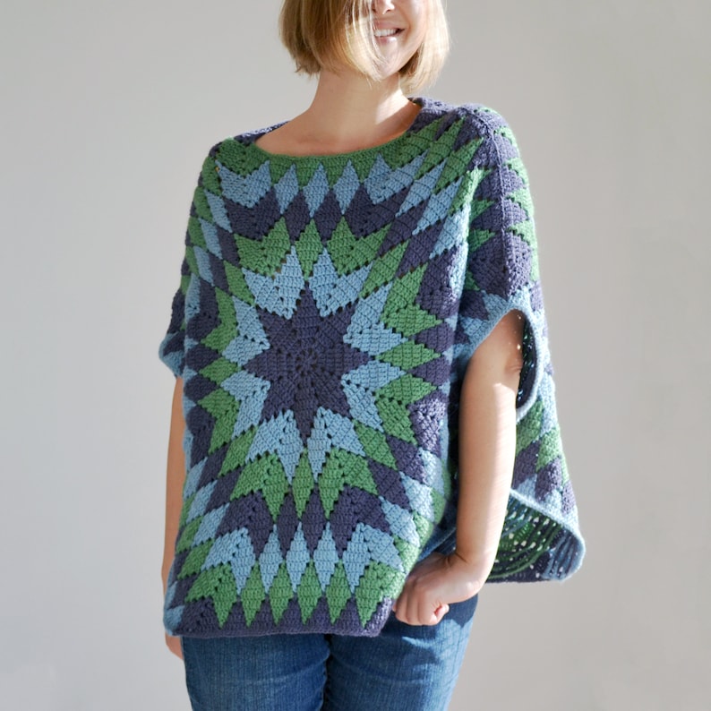 StarOver Crochet Poncho Pattern