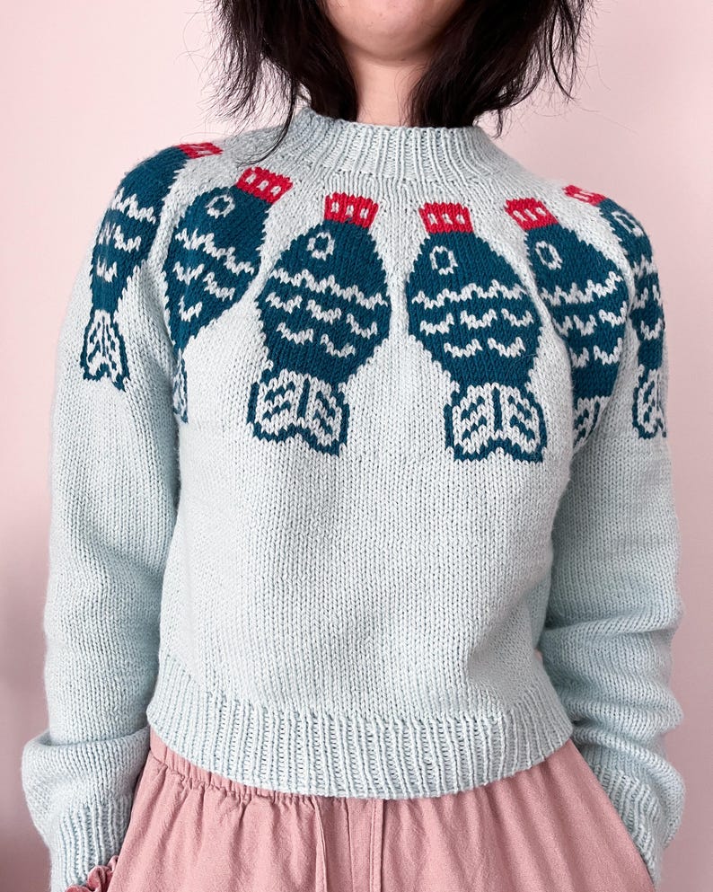 Sushi Sweater Top Down Yoke Knitting Pattern
