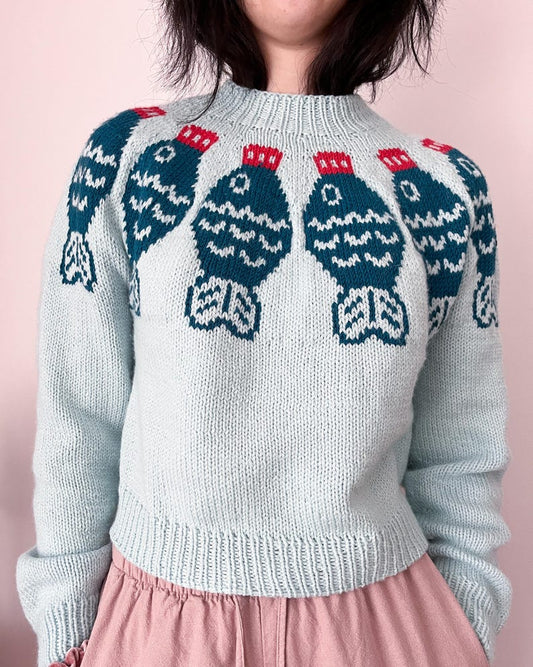 Sushi Sweater Top Down Yoke Knitting Pattern
