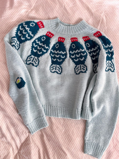Sushi Sweater Top Down Yoke Knitting Pattern