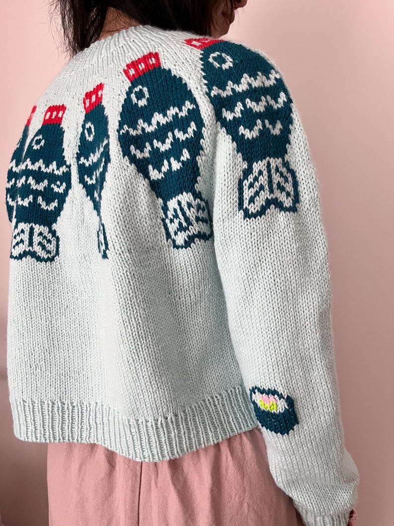 Sushi Sweater Top Down Yoke Knitting Pattern