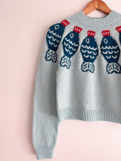 Sushi Sweater Top Down Yoke Knitting Pattern