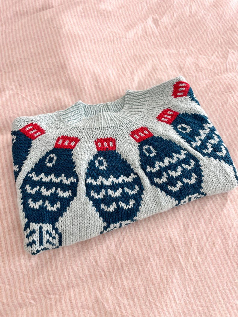 Sushi Sweater Top Down Yoke Knitting Pattern