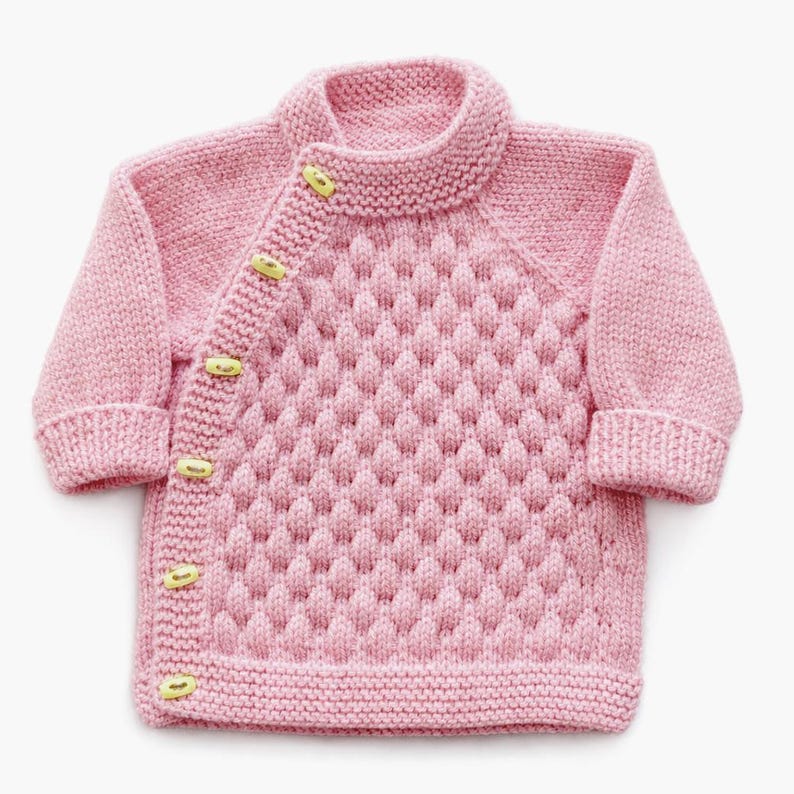 Bubble Stitch Cardigan & Bear Hat Knitting Pattern