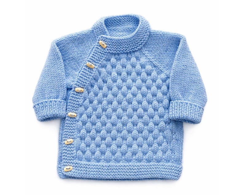 Bubble Stitch Cardigan & Bear Hat Knitting Pattern