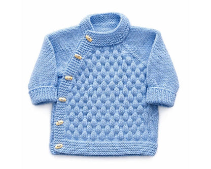 Bubble Stitch Cardigan & Bear Hat Knitting Pattern