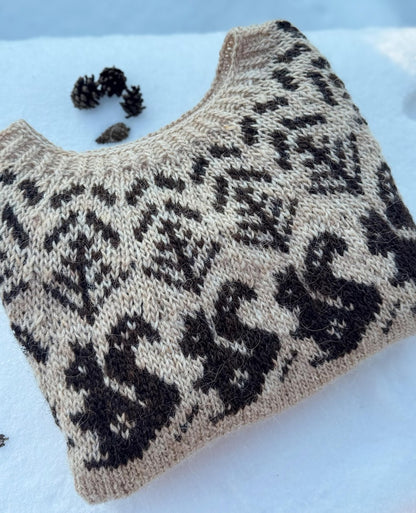 Knitting Pattern for a Squirrel Motif Sweater