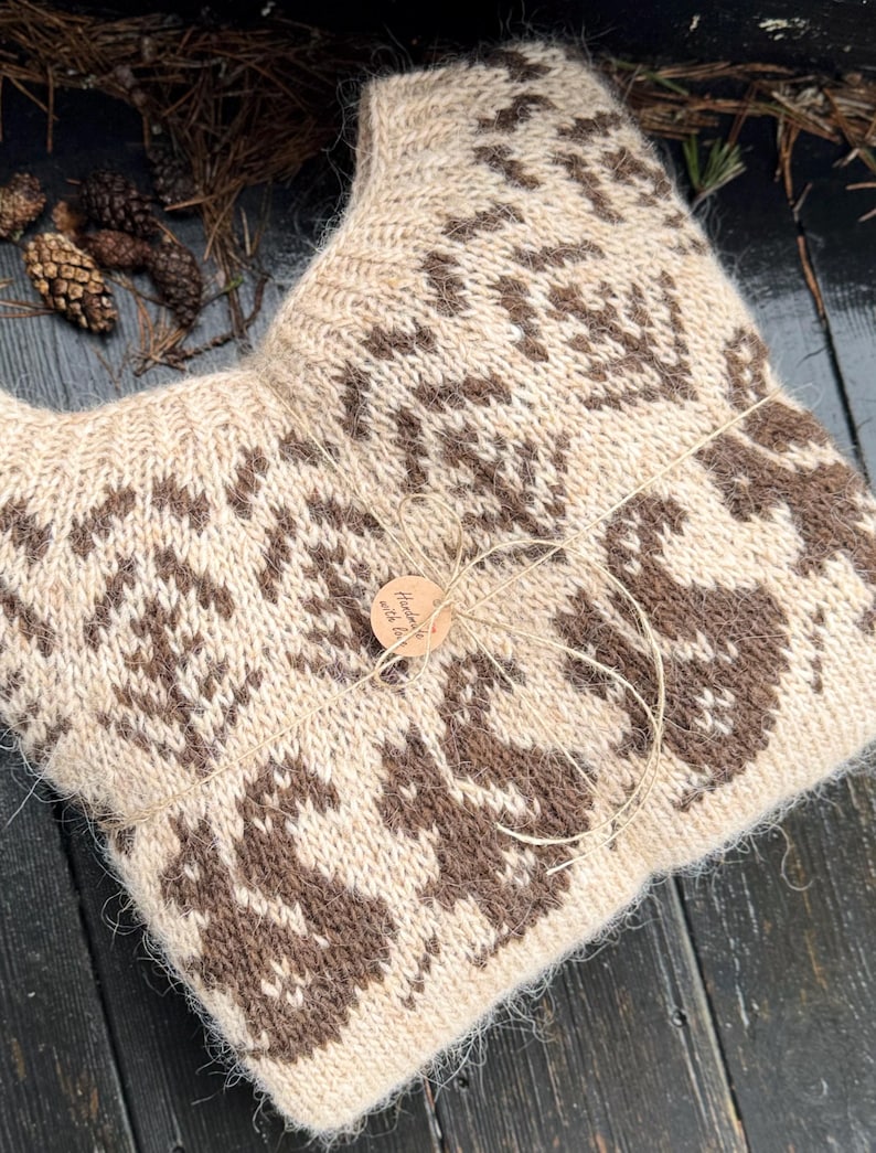 Knitting Pattern for a Squirrel Motif Sweater