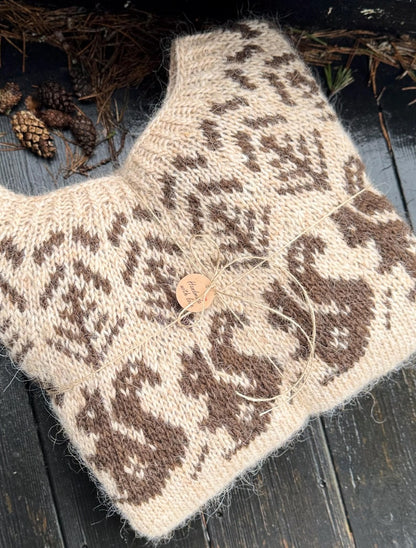 Knitting Pattern for a Squirrel Motif Sweater