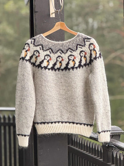 Knitting Pattern for a Puffin Motif Sweater
