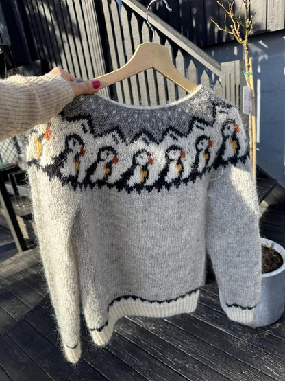 Knitting Pattern for a Puffin Motif Sweater