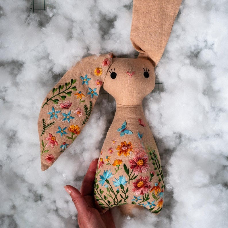 Embroidered Bunny Sewing Pattern