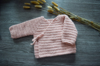 Kimono Style Baby Cardigan Crochet Pattern