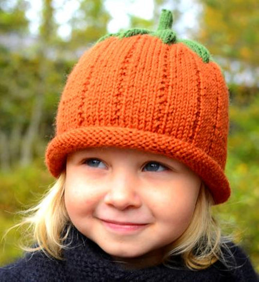 Knitting Pattern PDF Pumpkin Hat Baby Beanie