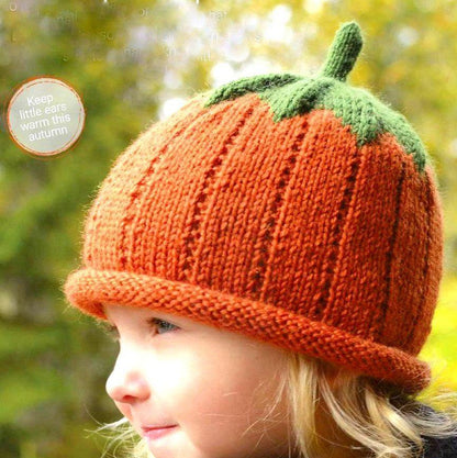 Knitting Pattern PDF Pumpkin Hat Baby Beanie