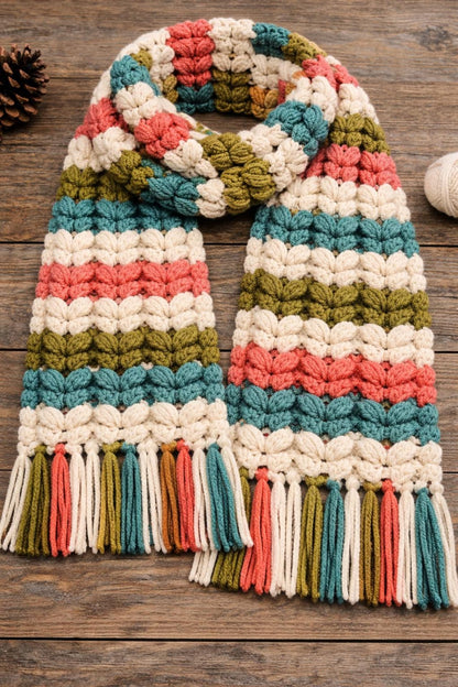 Butterfly Puff Stitch Scarf Crochet Pattern