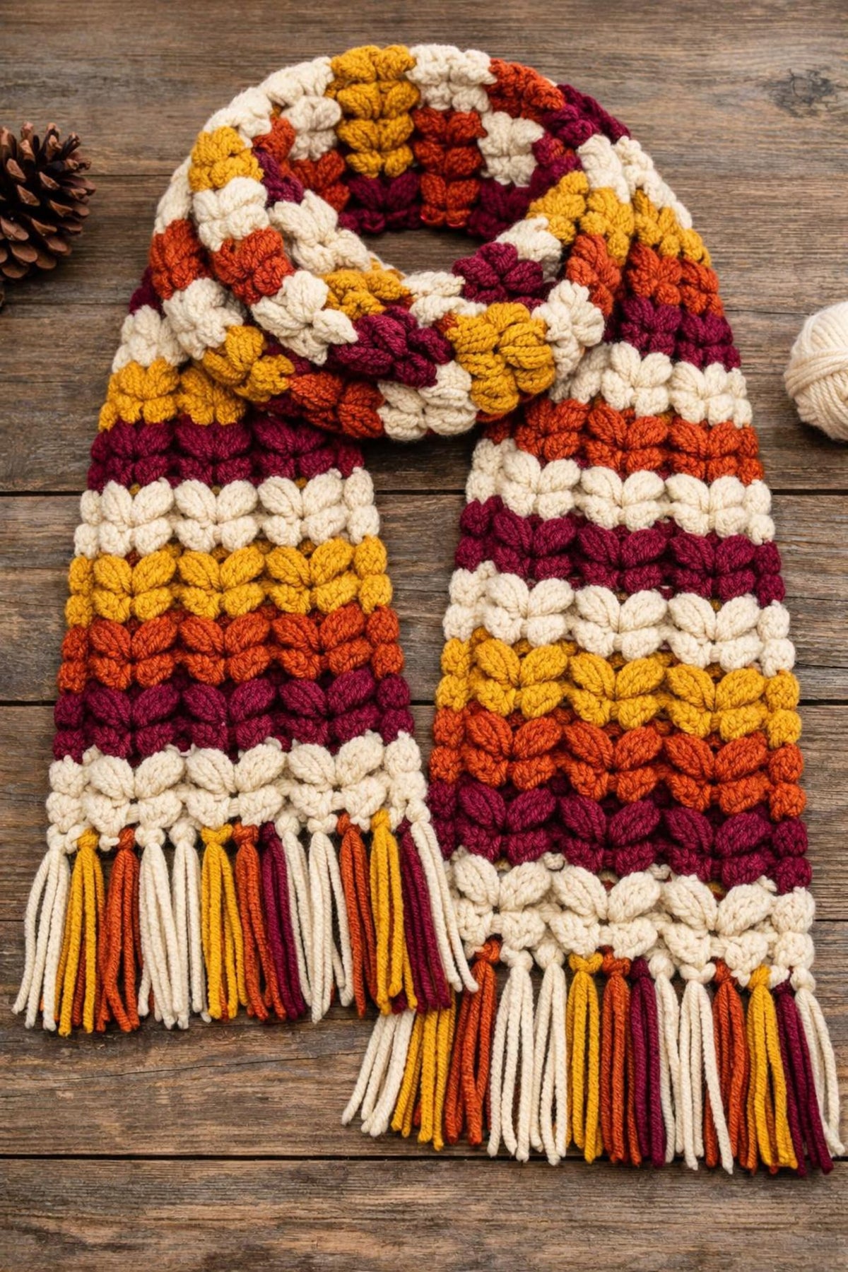 Butterfly Puff Stitch Scarf Crochet Pattern