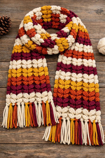 Butterfly Puff Stitch Scarf Crochet Pattern