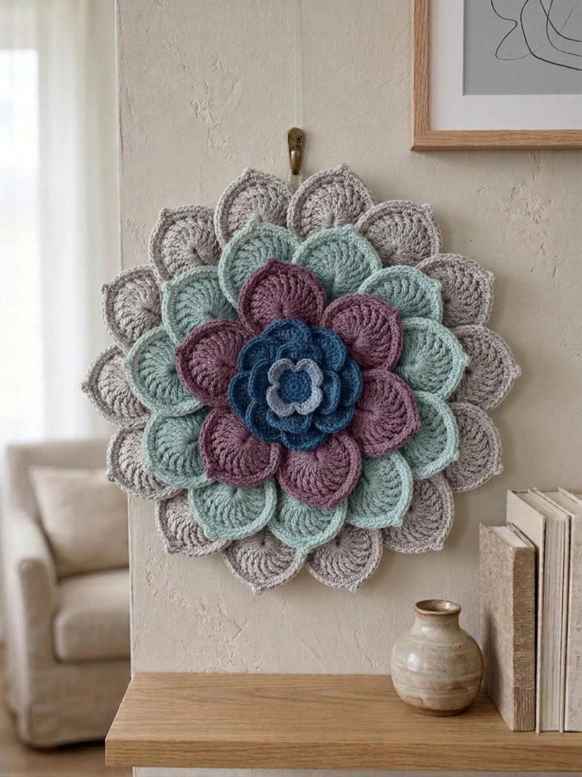 Crochet Flower Wall Hanging Pattern