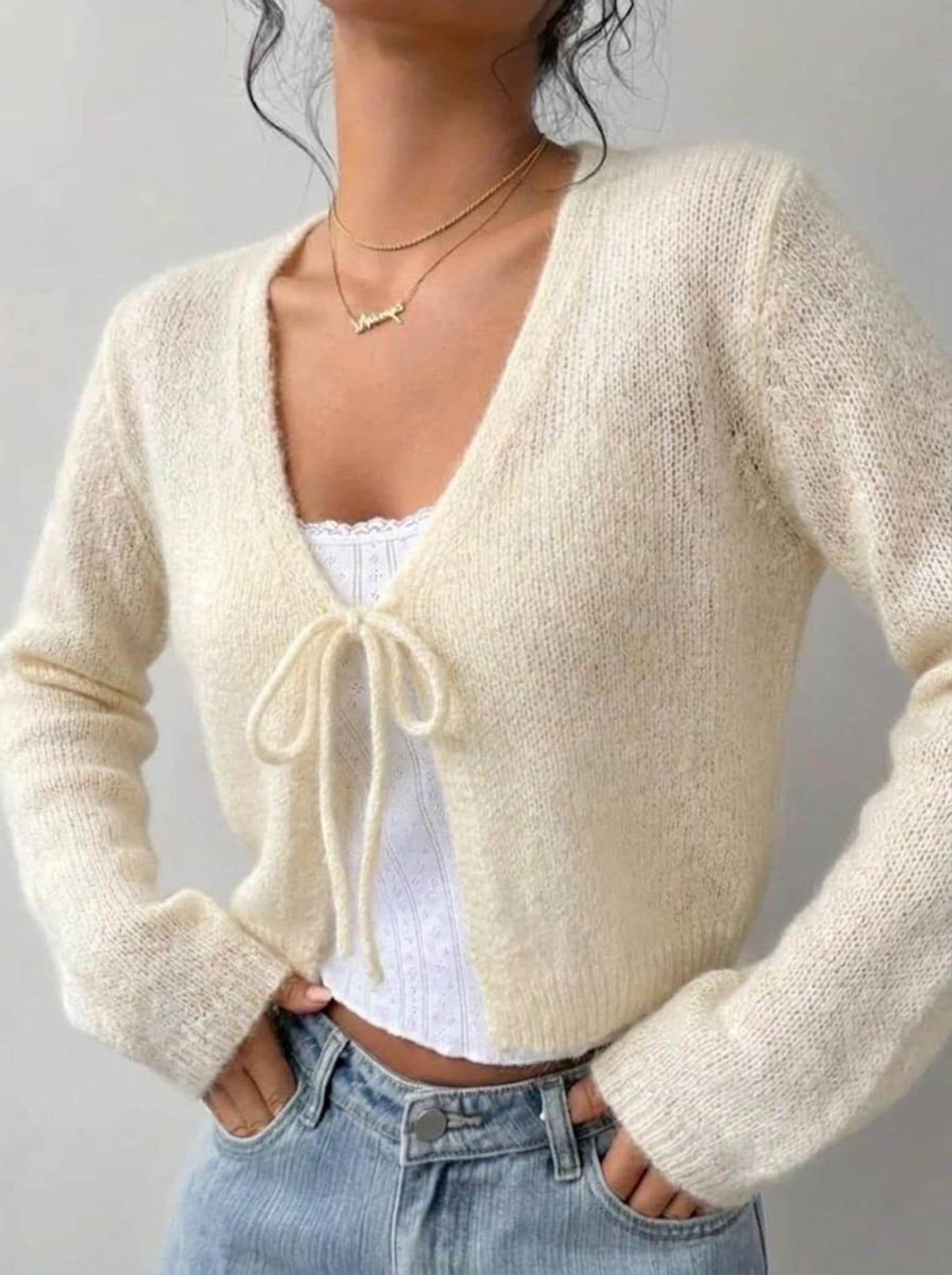 Knitted Bow Cardigan Pattern